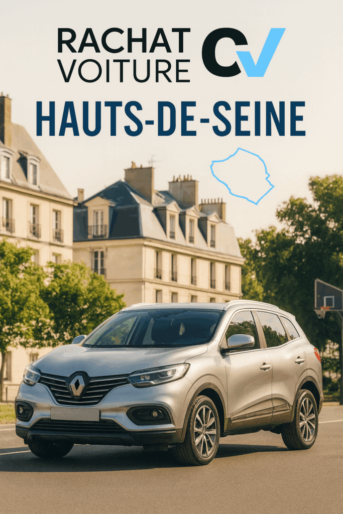 Illustration du rachat voiture Hauts-de-Seine avec CarVentures, incluant estimation rapide et paiement immédiat.