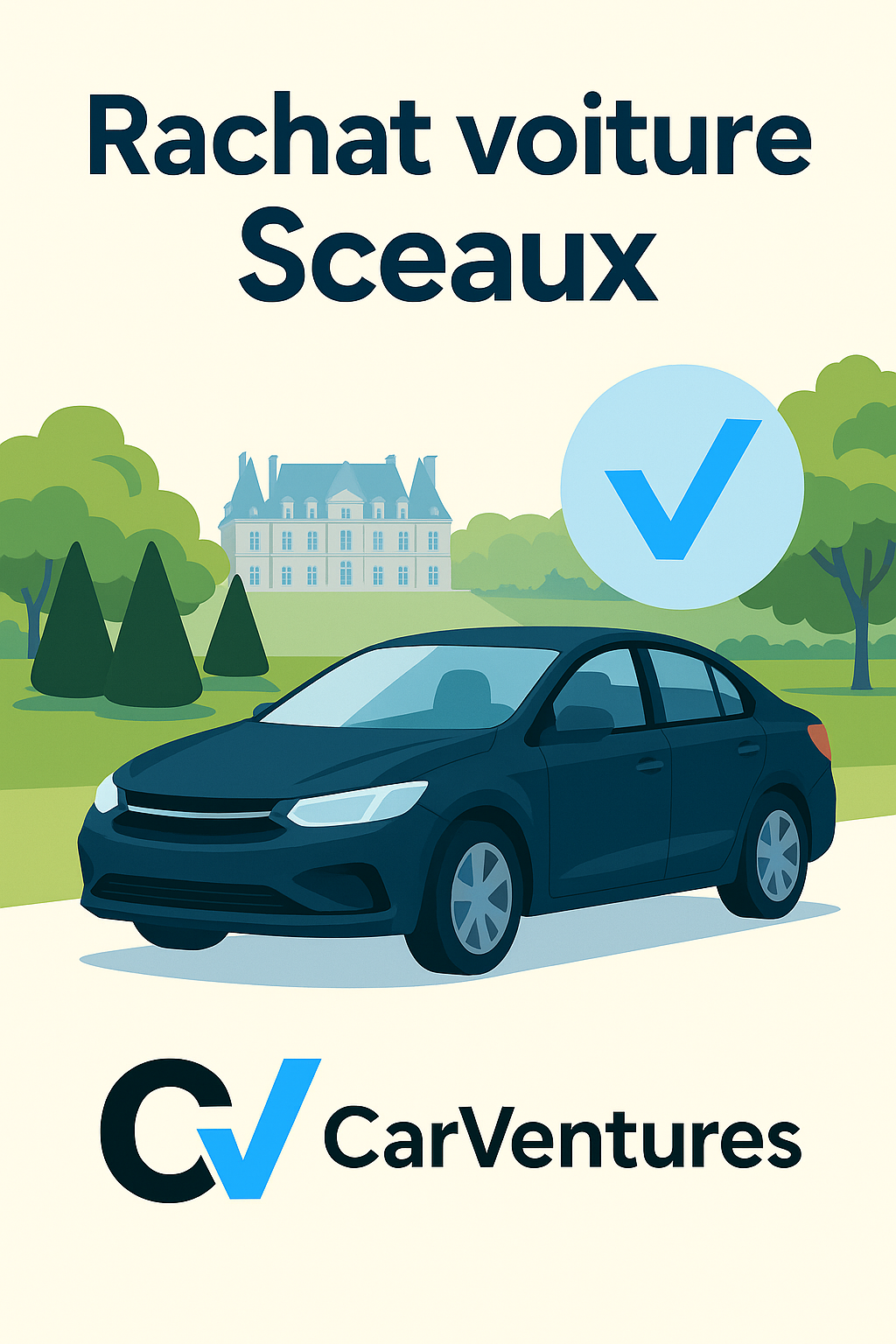 Illustration du rachat voiture Sceaux avec CarVentures, mettant en avant une estimation fiable et un paiement immédiat.
